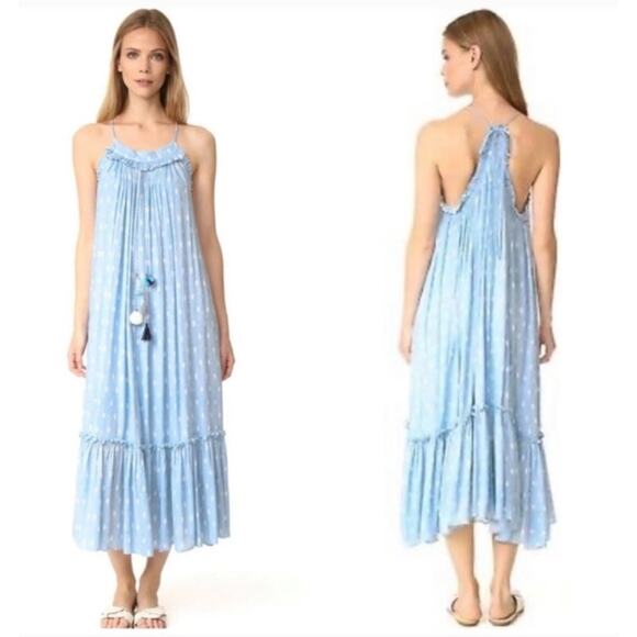 MISA Los Angeles Tassel Thale Maxi Dress Blue Womens Small - Picture 1 of 16
